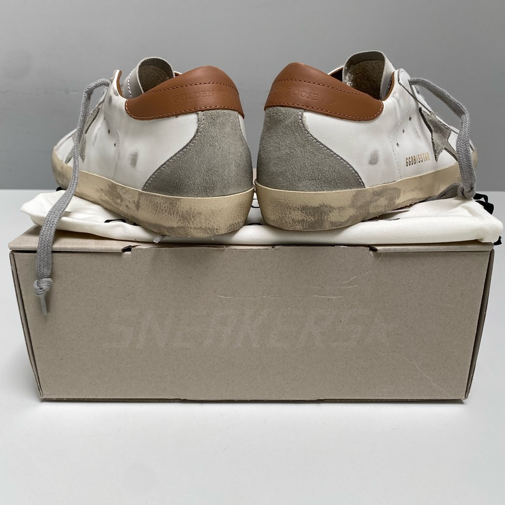 Golden Goose Superstar Sneaker in White Leather/Light Brown size 41 New in Box - Picture 7 of 14